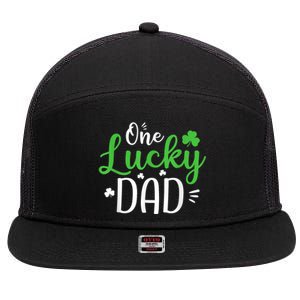 One Lucky Dad Shirt Funny St Patricks Day Gift For Daddy 7 Panel Mesh Trucker Snapback Hat