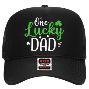 One Lucky Dad Shirt Funny St Patricks Day Gift For Daddy High Crown Mesh Back Trucker Hat