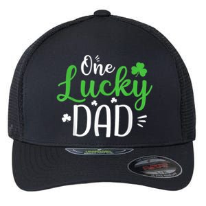 One Lucky Dad Shirt Funny St Patricks Day Gift For Daddy Flexfit Unipanel Trucker Cap