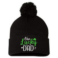 One Lucky Dad Shirt Funny St Patricks Day Gift For Daddy Pom Pom 12in Knit Beanie