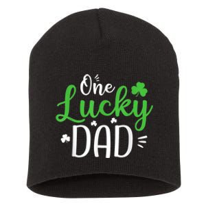 One Lucky Dad Shirt Funny St Patricks Day Gift For Daddy Short Acrylic Beanie