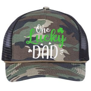 One Lucky Dad Shirt Funny St Patricks Day Gift For Daddy Retro Rope Trucker Hat Cap