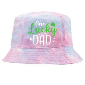 One Lucky Dad Shirt Funny St Patricks Day Gift For Daddy Tie-Dyed Bucket Hat