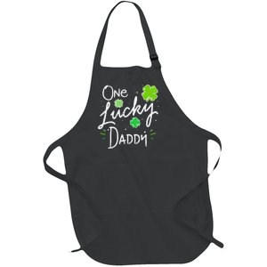 One Lucky Dad Matching St Patricks Day New Daddy Full-Length Apron With Pockets