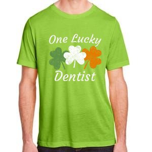 One Lucky Dentist St Patrick's Day Irish Shamrock Flag Gift Adult ChromaSoft Performance T-Shirt