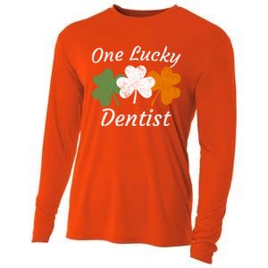 One Lucky Dentist St Patrick's Day Irish Shamrock Flag Gift Cooling Performance Long Sleeve Crew