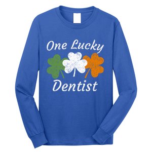 One Lucky Dentist St Patrick's Day Irish Shamrock Flag Gift Long Sleeve Shirt