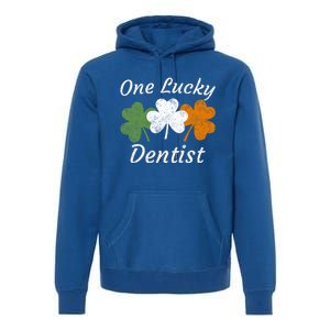 One Lucky Dentist St Patrick's Day Irish Shamrock Flag Gift Premium Hoodie