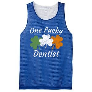 One Lucky Dentist St Patrick's Day Irish Shamrock Flag Gift Mesh Reversible Basketball Jersey Tank