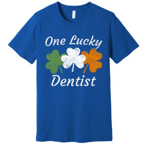 One Lucky Dentist St Patrick's Day Irish Shamrock Flag Gift Premium T-Shirt