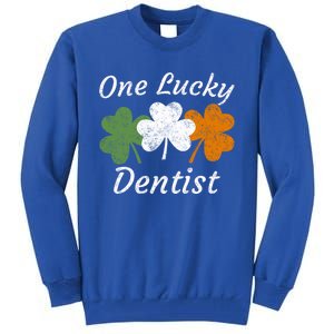 One Lucky Dentist St Patrick's Day Irish Shamrock Flag Gift Tall Sweatshirt