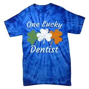 One Lucky Dentist St Patrick's Day Irish Shamrock Flag Gift Tie-Dye T-Shirt