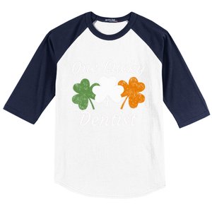 One Lucky Dentist St Patrick's Day Irish Shamrock Flag Gift Baseball Sleeve Shirt