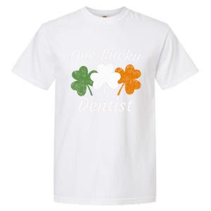 One Lucky Dentist St Patrick's Day Irish Shamrock Flag Gift Garment-Dyed Heavyweight T-Shirt