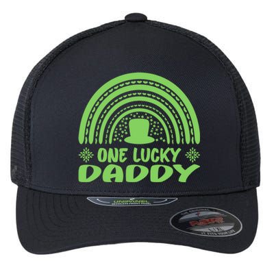 One Lucky Daddy Gift St Patrick's Day Funny For Daddy Funny Gift Flexfit Unipanel Trucker Cap