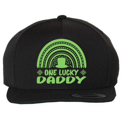 One Lucky Daddy Gift St Patrick's Day Funny For Daddy Funny Gift Wool Snapback Cap