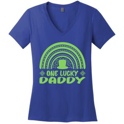 One Lucky Daddy Gift St Patrick's Day Funny For Daddy Funny Gift Women's V-Neck T-Shirt