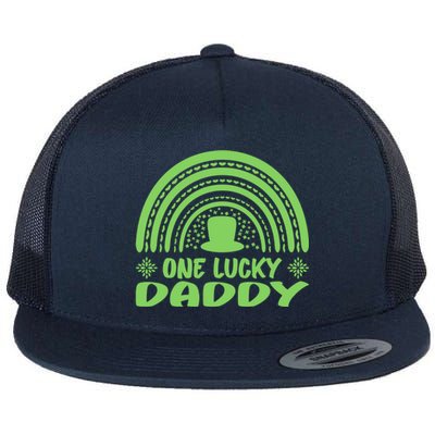 One Lucky Daddy Gift St Patrick's Day Funny For Daddy Funny Gift Flat Bill Trucker Hat