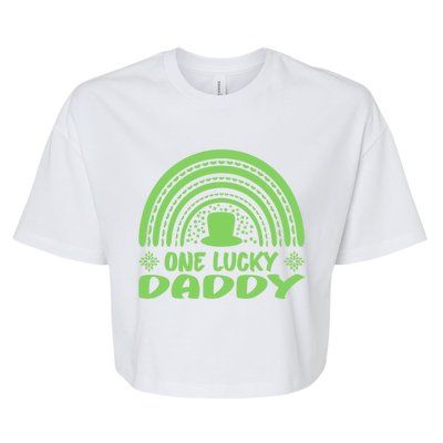 One Lucky Daddy Gift St Patrick's Day Funny For Daddy Funny Gift Bella+Canvas Jersey Crop Tee