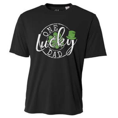 One Lucky Dad Funny Father Irish Clovers St Patrick's Day Cooling Performance Crew T-Shirt