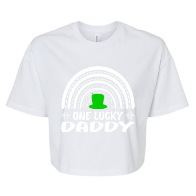 One Lucky Daddy Cool Gift St Patrick's Day Funny For Daddy Gift Bella+Canvas Jersey Crop Tee