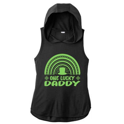 One Lucky Daddy Gift St Patrick's Day Funny For Daddy Gift Ladies PosiCharge Tri-Blend Wicking Draft Hoodie Tank