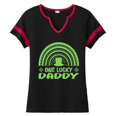 One Lucky Daddy Gift St Patrick's Day Funny For Daddy Gift Ladies Halftime Notch Neck Tee