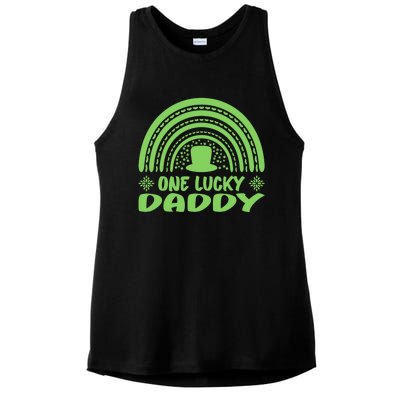 One Lucky Daddy Gift St Patrick's Day Funny For Daddy Gift Ladies PosiCharge Tri-Blend Wicking Tank