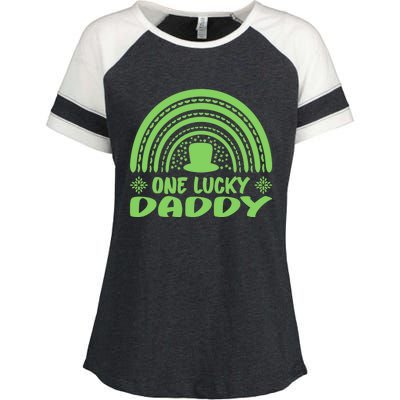 One Lucky Daddy Gift St Patrick's Day Funny For Daddy Gift Enza Ladies Jersey Colorblock Tee