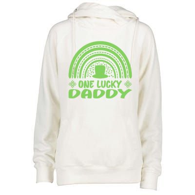 One Lucky Daddy Gift St Patrick's Day Funny For Daddy Gift Womens Funnel Neck Pullover Hood