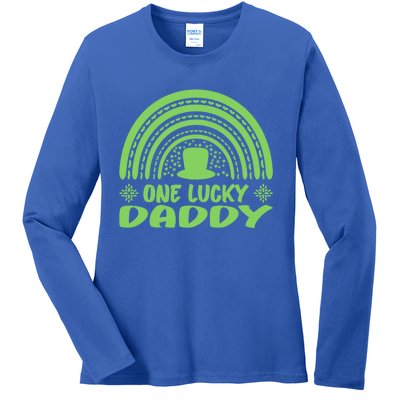 One Lucky Daddy Gift St Patrick's Day Funny For Daddy Gift Ladies Long Sleeve Shirt