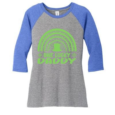 One Lucky Daddy Gift St Patrick's Day Funny For Daddy Gift Women's Tri-Blend 3/4-Sleeve Raglan Shirt