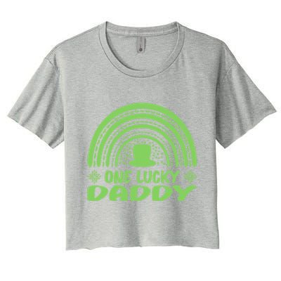 One Lucky Daddy Gift St Patrick's Day Funny For Daddy Gift Women's Crop Top Tee