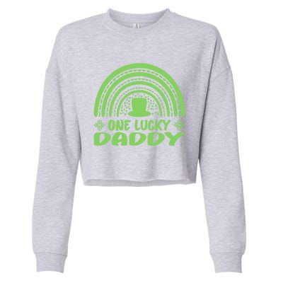 One Lucky Daddy Gift St Patrick's Day Funny For Daddy Gift Cropped Pullover Crew