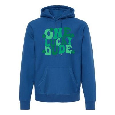 One Lucky Dude Gift St Patricks Day Gift Daddy Gift Premium Hoodie