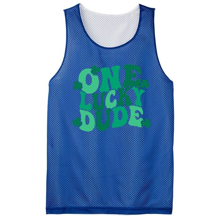 One Lucky Dude Gift St Patricks Day Gift Daddy Gift Mesh Reversible Basketball Jersey Tank