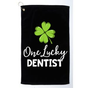 One Lucky Dentist Gift St Patricks Day Dental Office Cool Gift Platinum Collection Golf Towel