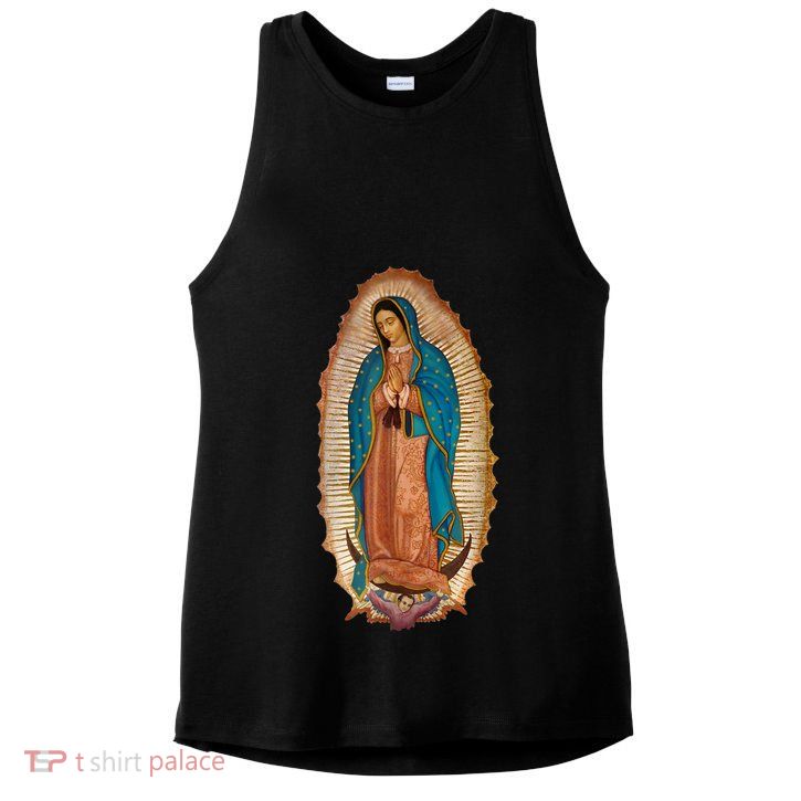 Our Lady De Guadalupe Sant Mary For Christians Catholics Ladies PosiCharge Tri-Blend Wicking Tank
