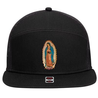 Our Lady De Guadalupe Sant Mary For Christians Catholics 7 Panel Mesh Trucker Snapback Hat