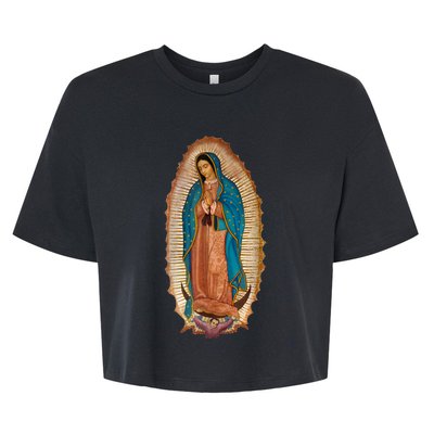 Our Lady De Guadalupe Sant Mary For Christians Catholics Bella+Canvas Jersey Crop Tee