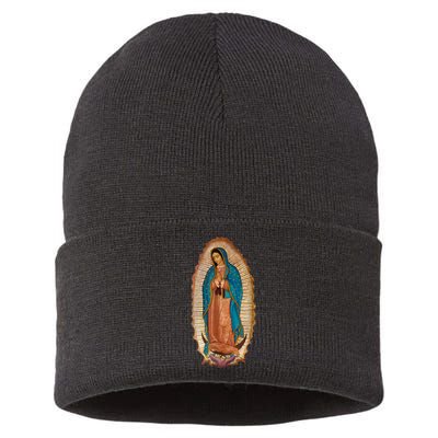 Our Lady De Guadalupe Sant Mary For Christians Catholics Sustainable Knit Beanie