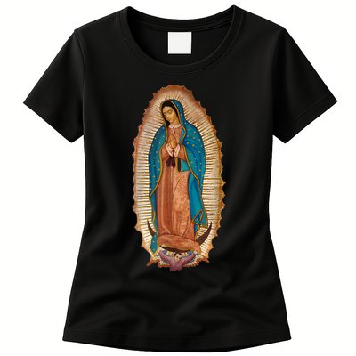 Our Lady De Guadalupe Sant Mary For Christians Catholics Womens T-Shirt