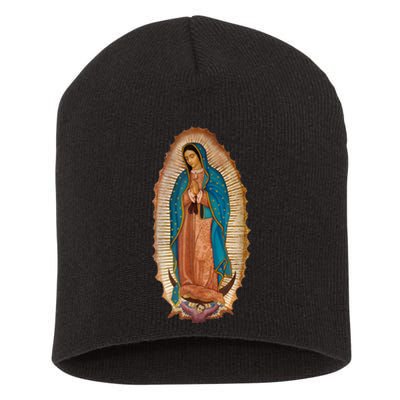 Our Lady De Guadalupe Sant Mary For Christians Catholics Short Acrylic Beanie