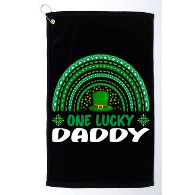 One Lucky Daddy Cute Gift St Patrick's Day Funny For Daddy Gift Platinum Collection Golf Towel