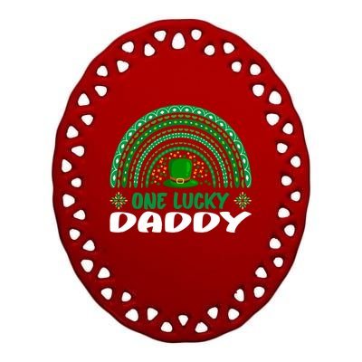 One Lucky Daddy Cute Gift St Patrick's Day Funny For Daddy Gift Ceramic Oval Ornament