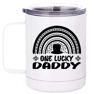 One Lucky Daddy Great Gift St Patrick's Day Funny For Daddy Cool Gift 12 oz Stainless Steel Tumbler Cup