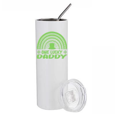 One Lucky Daddy Gift St Patrick's Day Funny For Daddy Gift Stainless Steel Tumbler