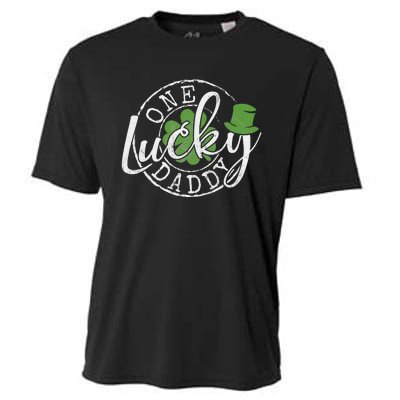 One Lucky Daddy Funny Father Irish Clovers St Patrick's Day Cooling Performance Crew T-Shirt