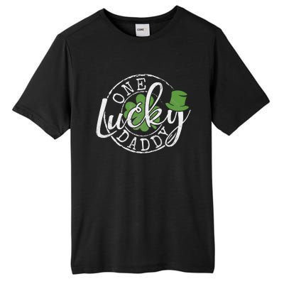 One Lucky Daddy Funny Father Irish Clovers St Patrick's Day Tall Fusion ChromaSoft Performance T-Shirt