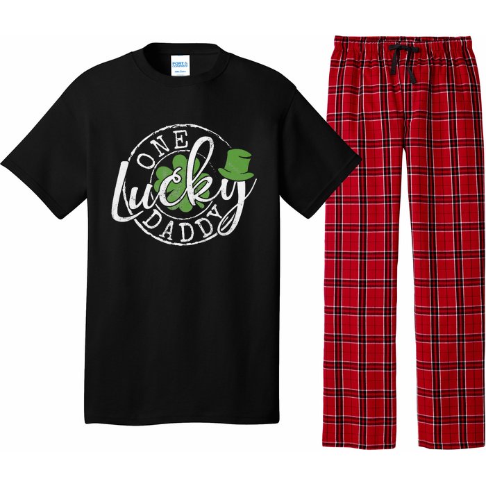 One Lucky Daddy Funny Father Irish Clovers St Patrick's Day Pajama Set